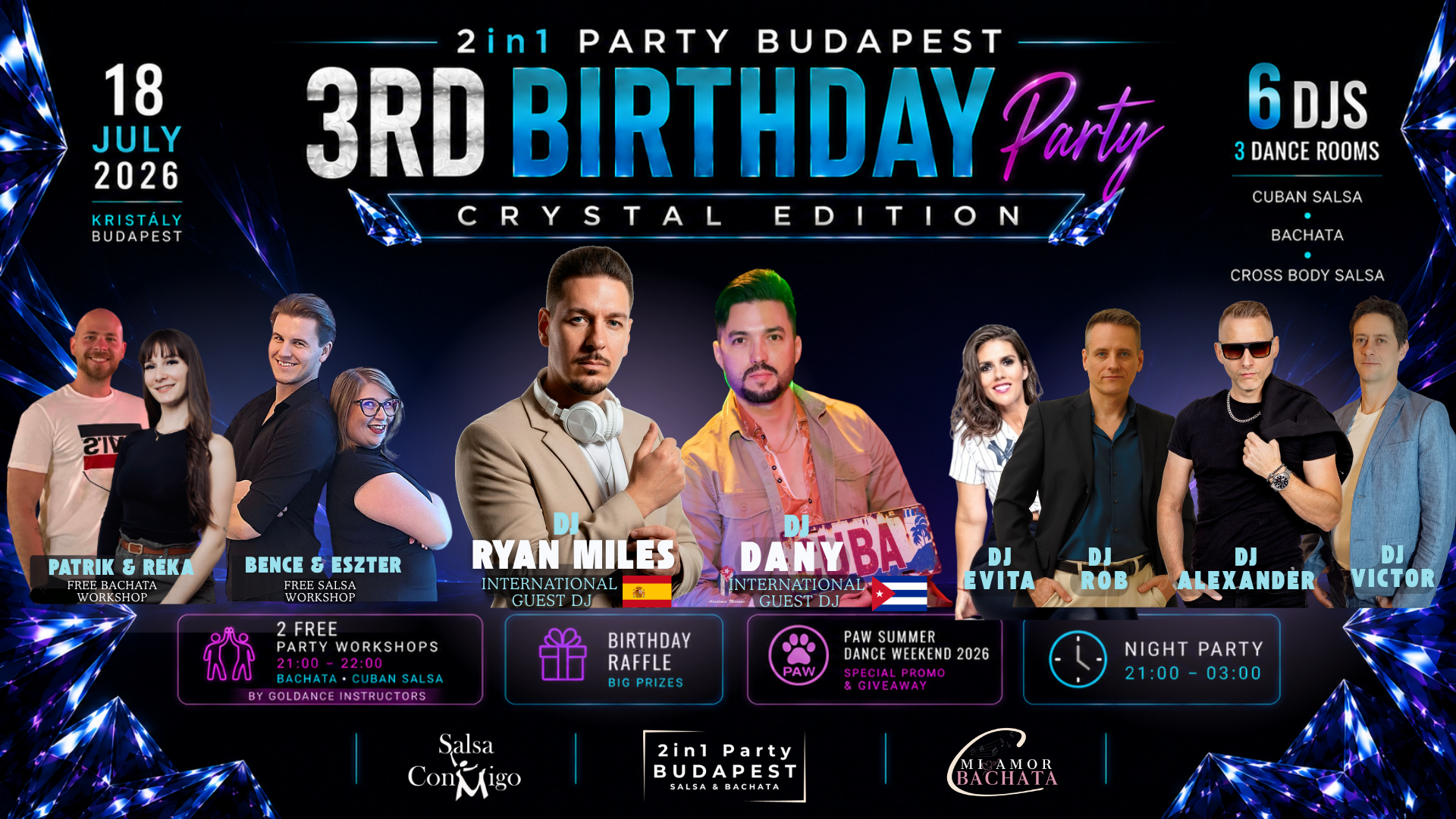2in1 Party Budapest - Salsa & Bachata Night - Crystal Edition