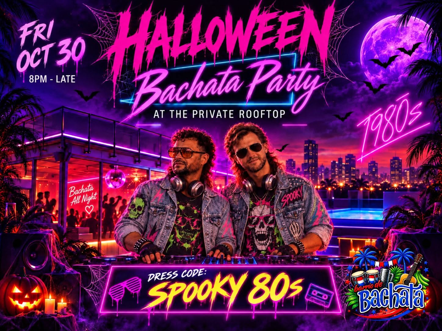 Barrio de Bachata Spooky 80s Halloween Party