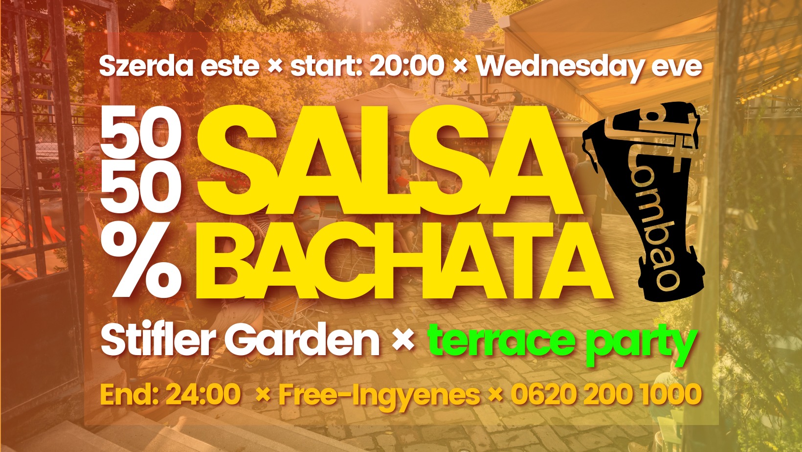 50-50% Salsa-Bachata Terrace party