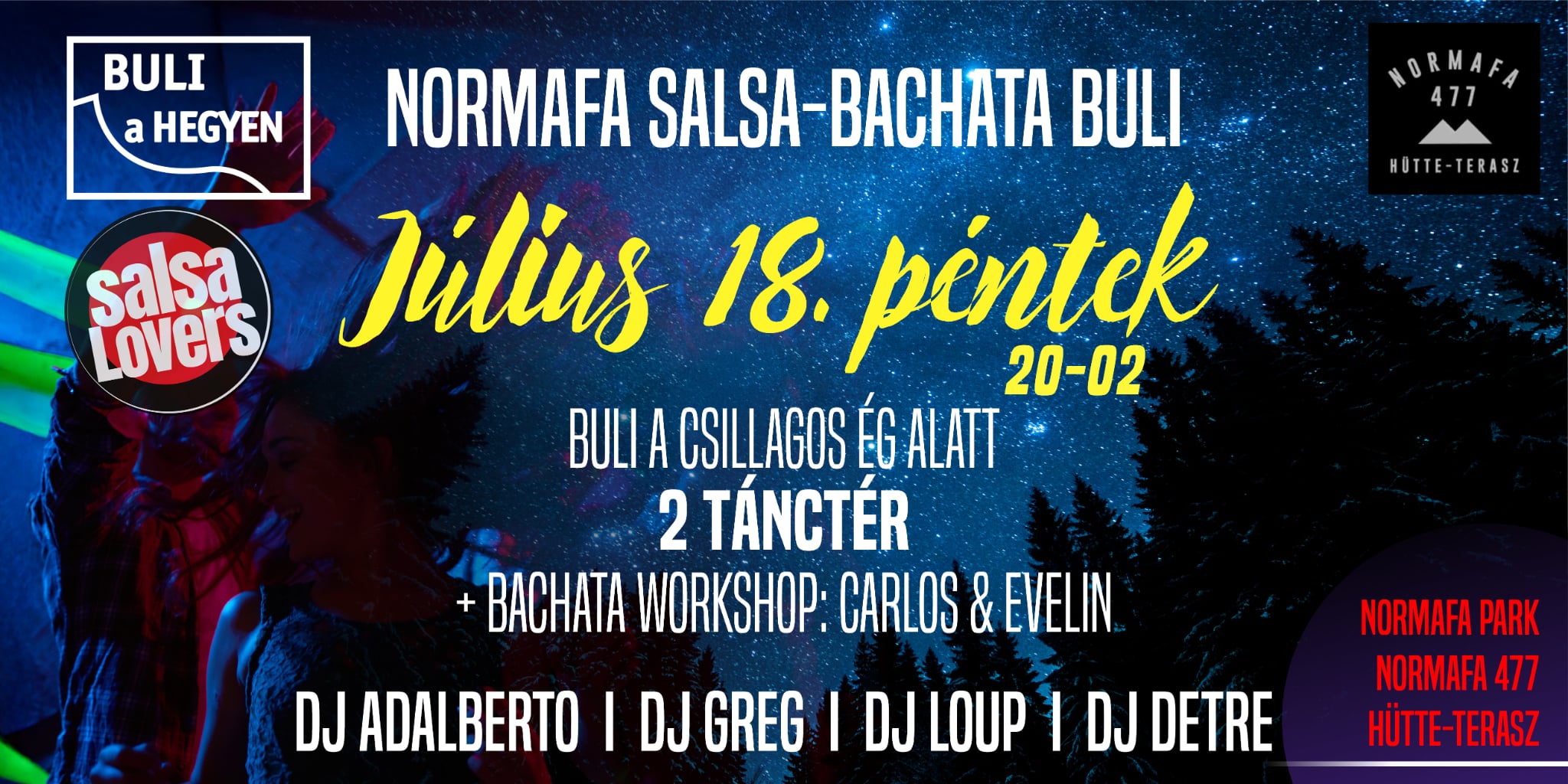 Buli fent a hegyen: Salsa & Bachata a csillagos ég alatt